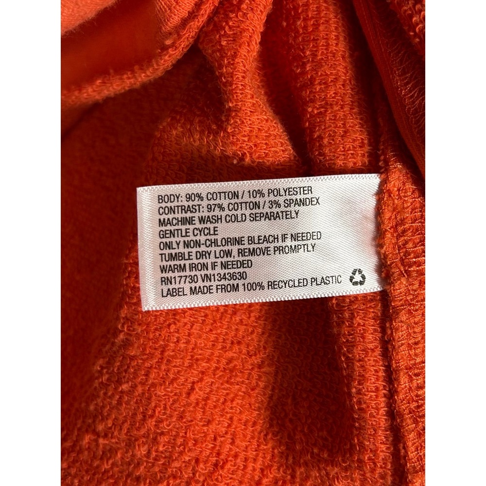 Universal Thread Womens L Burnt Orange Puff Sleeve Sweatshirt Raw Hem Terry - Picture 7 of 7